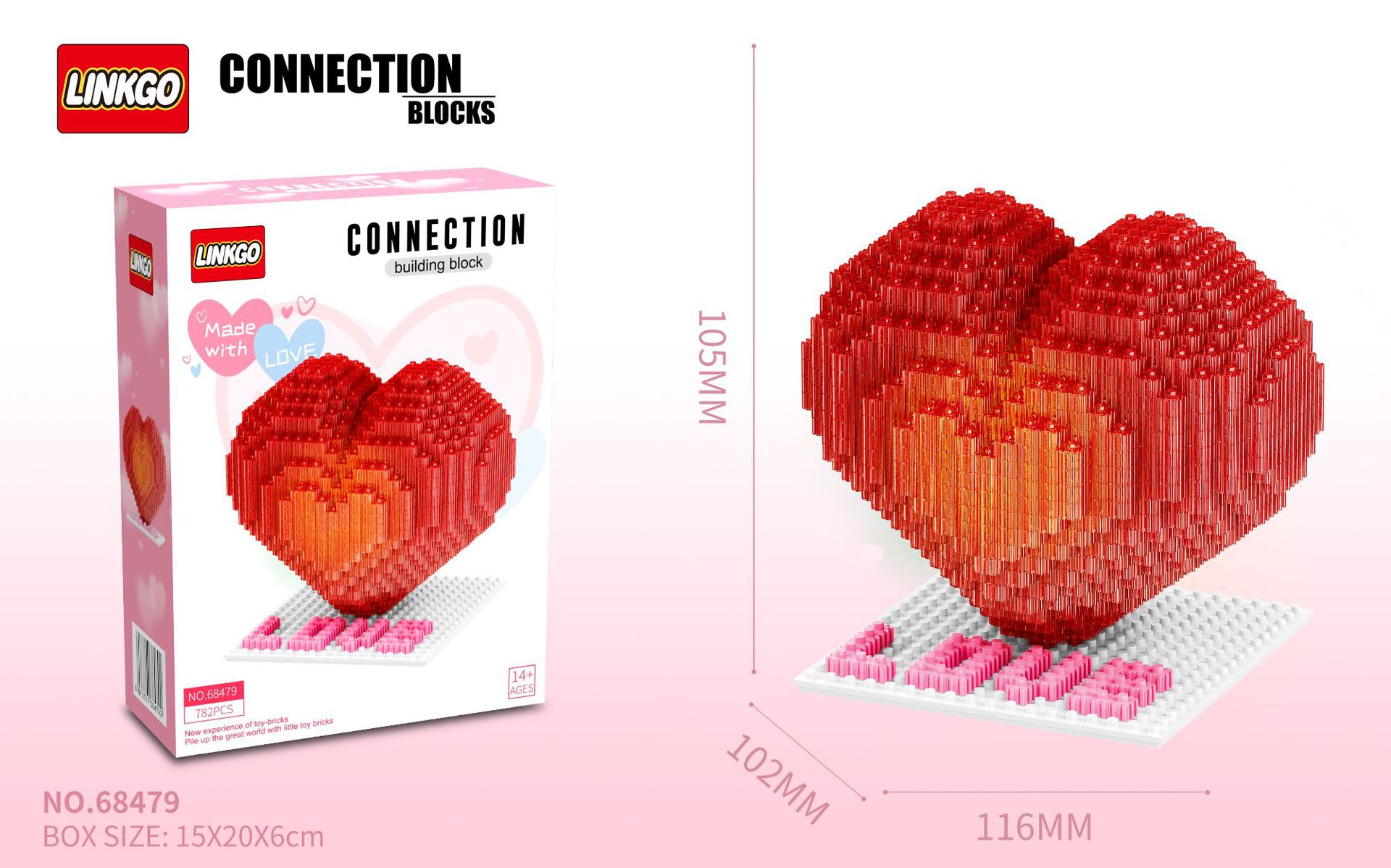 Linkgo 68479 Love 782 pcs (มีไฟ)