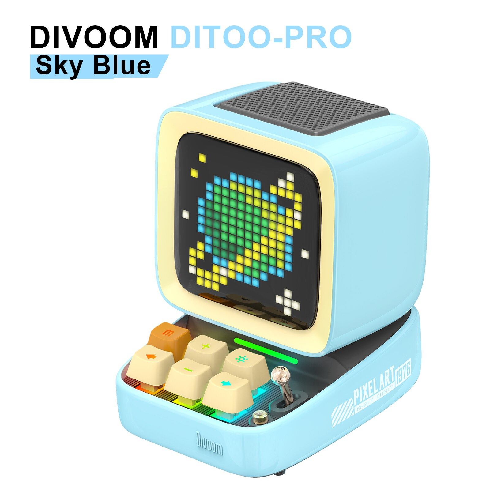 Divoom Ditoo Pro ลำโพง Bluetooth Pixel Art Mechanical Button สีฟ้า Blue