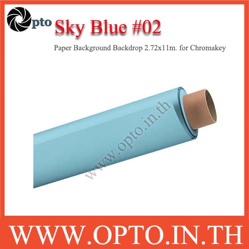 Sky Blue Paper Background Backdrop 2.72x11m. for Chromakey ฉากกระดาษสีฟ้าอ่อน Seamless Paper (No02)