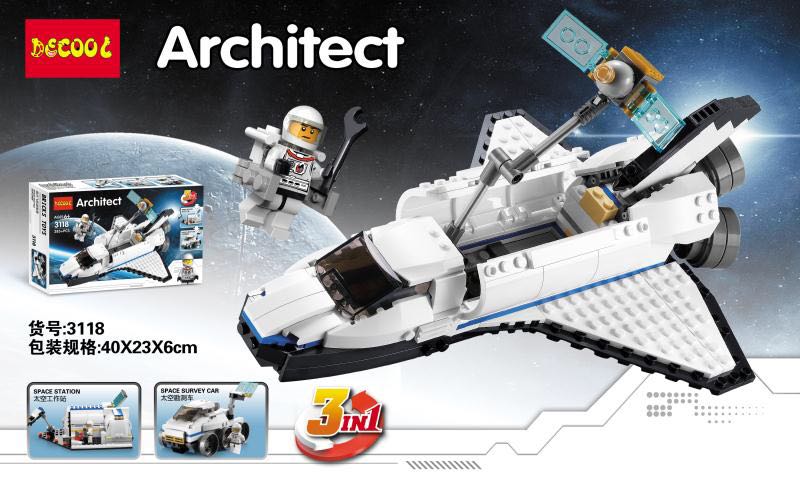 Decool 3118 Creator 3 in 1 set Space Shuttle Explorer 285pcs