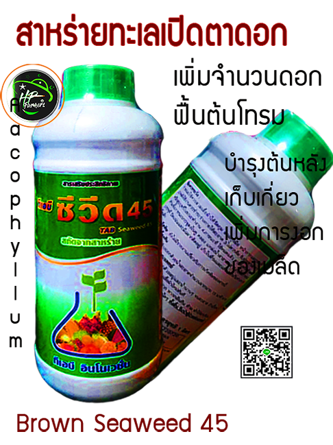 ซีวีด45[Seaweed45]:เป็นสารธรรมชาติสกัดจากสาหร่ายทะเลน้ำเย็น อุณภูมิต่ำกว่า 0 องศาเซลเซียส สายพันธุ์ "แอสโคไฟลัม โนคูชัม" นำเข้าจากไอร์แลนด์