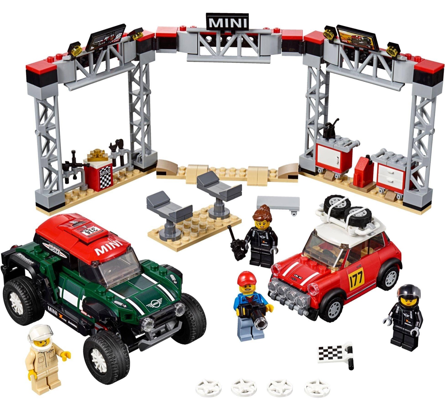 SY 6762 Speed Champions 1967 Mini Cooper S Rally and 2018 MINI John Cooper Works Buggy 481pcs