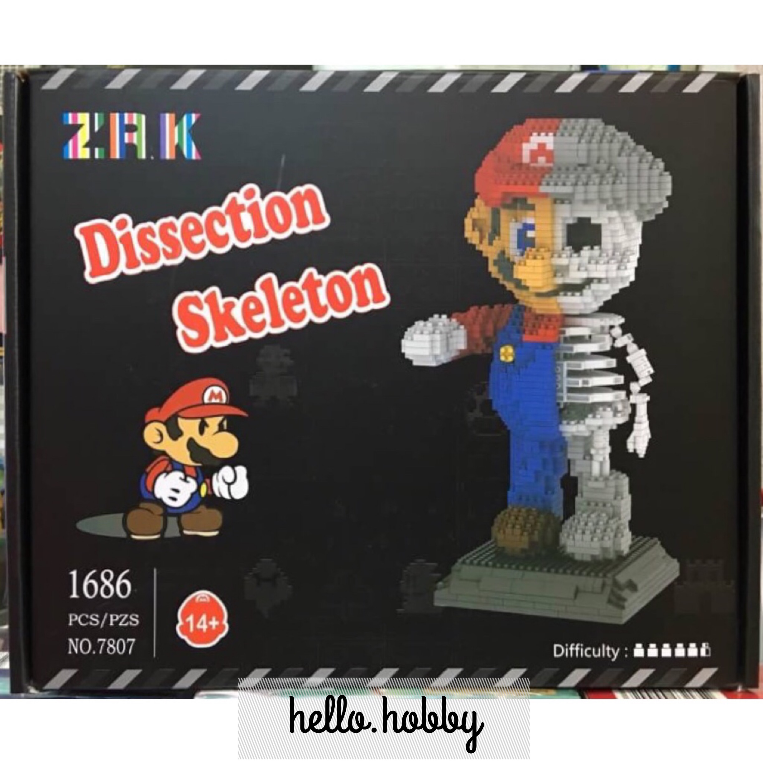 ZRK 7807 Dissection Skeleton Mario 1686pcs
