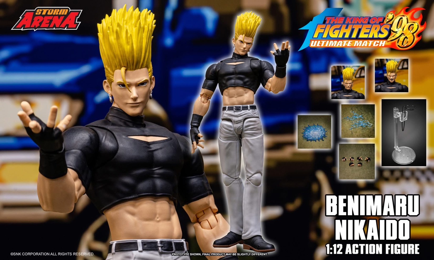 Pre-order : T-Spark Toyrise GaoFighGa STORM ARENA The King Of Fighter's 98um Benimaru Nikaido 1/12 Scale Action Figure by Storm Collectibles