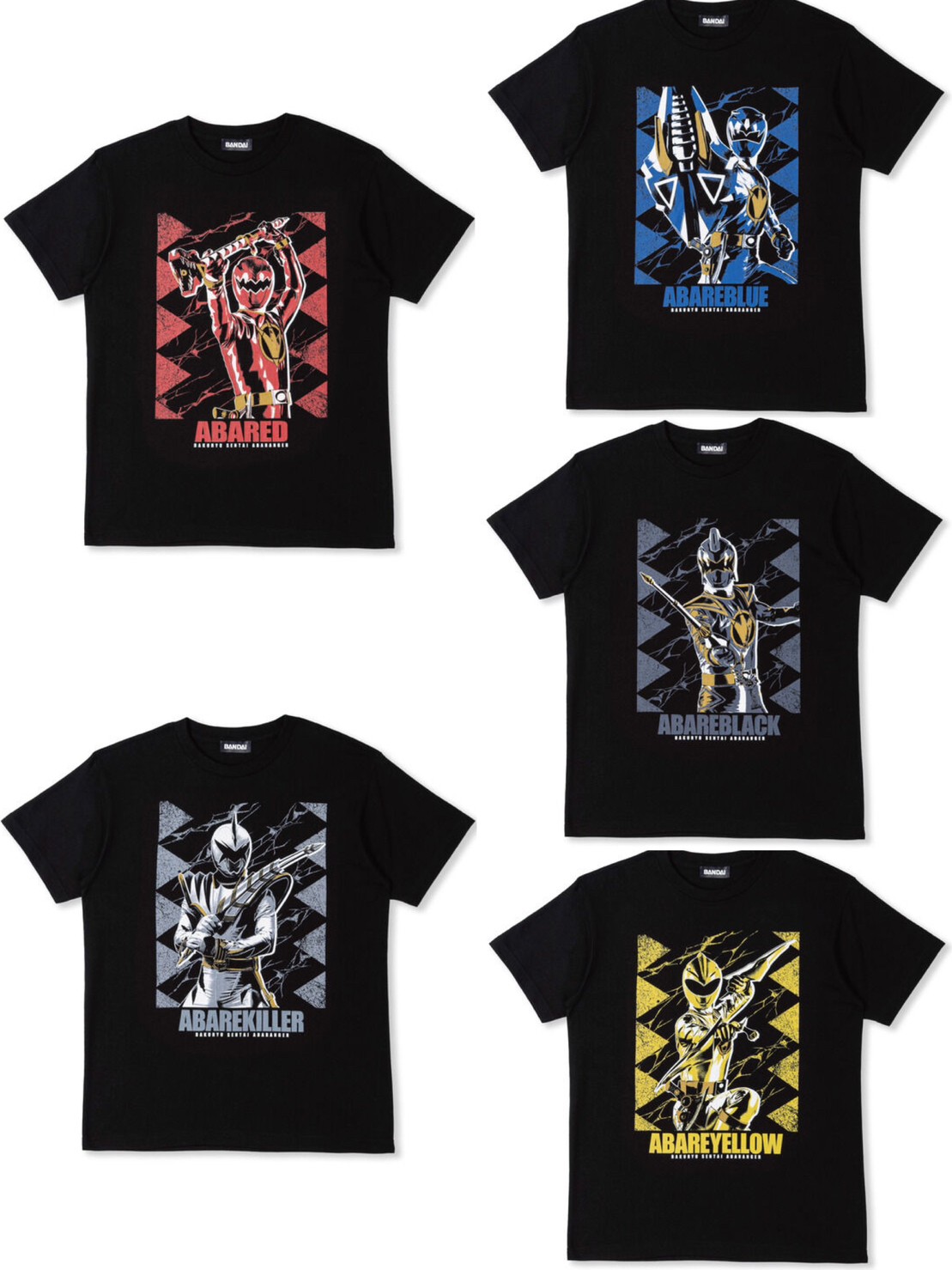 PRE-ORDER : Bakuryu Sentai Abaranger Hero Pattern T-shirt (5 types)