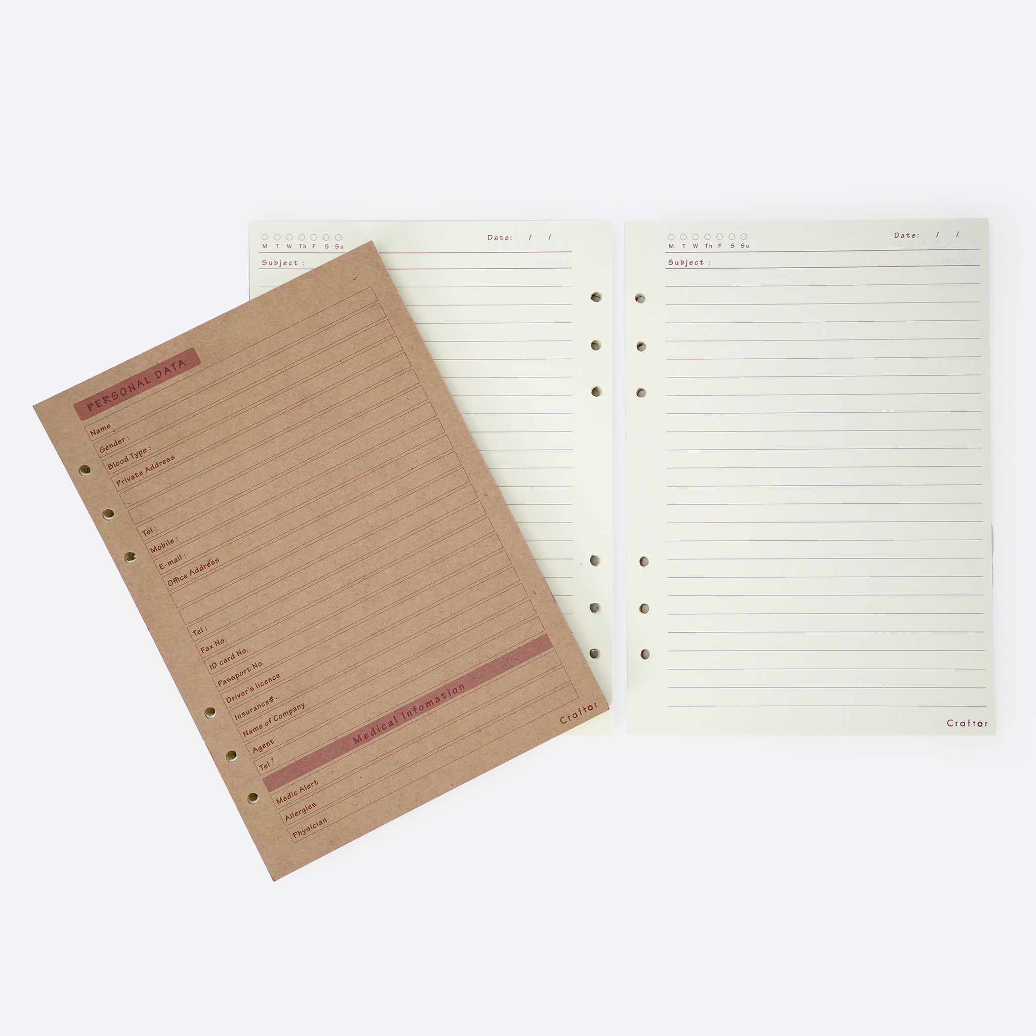 รีฟิลสมุดออร์กาไนเซอร์ขนาดA5 รุ่น Refill for Organizer A5