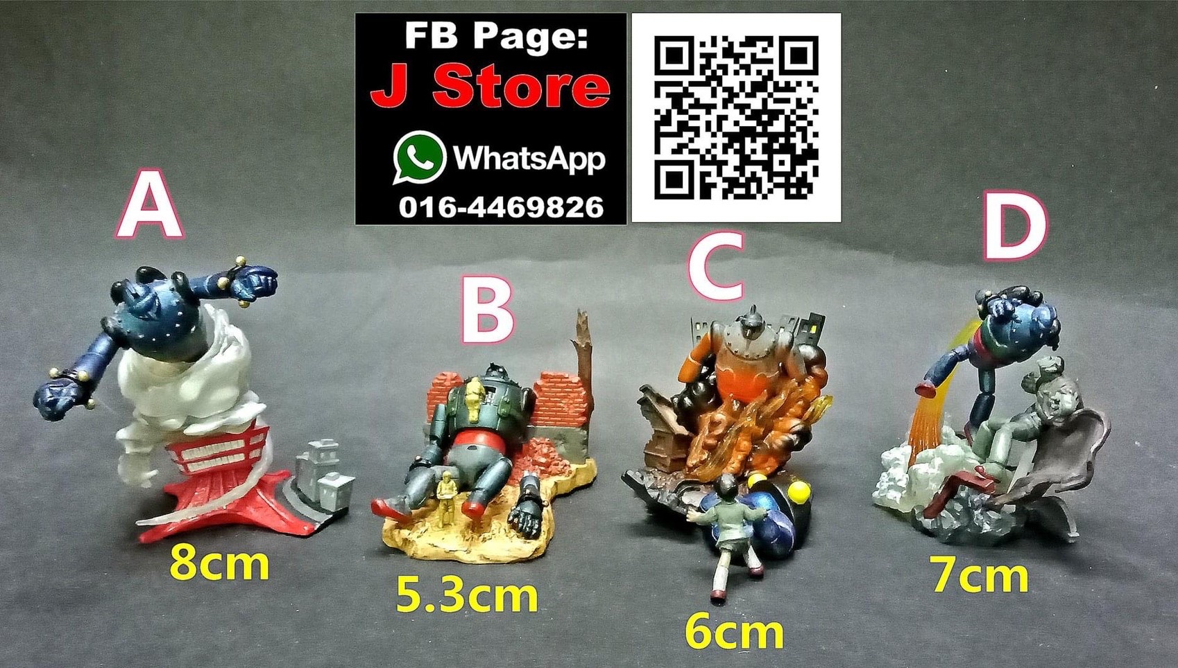 HG Gigantor Tetsujin 28 Imagination Collection Diorama Gashapon (Set of 4)