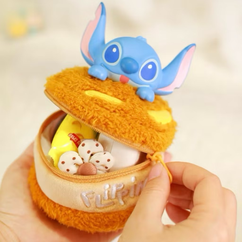 ได้1 ชิ้น กระเป๋าใส่ของจุกจิก ลิขสิทธิ์แท้ - Disney - Stitch - Flipping Amazing Fun Food Bag Series