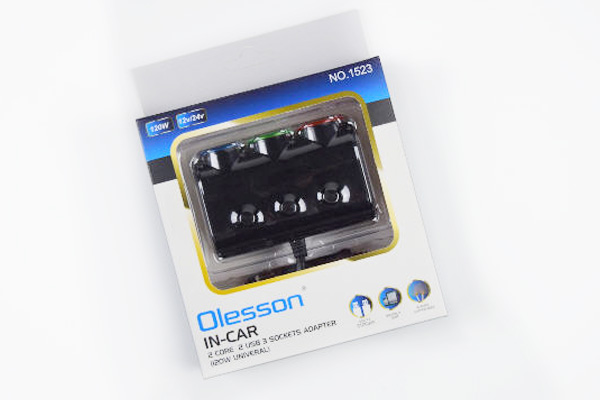 เพิ่มช่องที่จุดบุหรี่3ช่องดำ