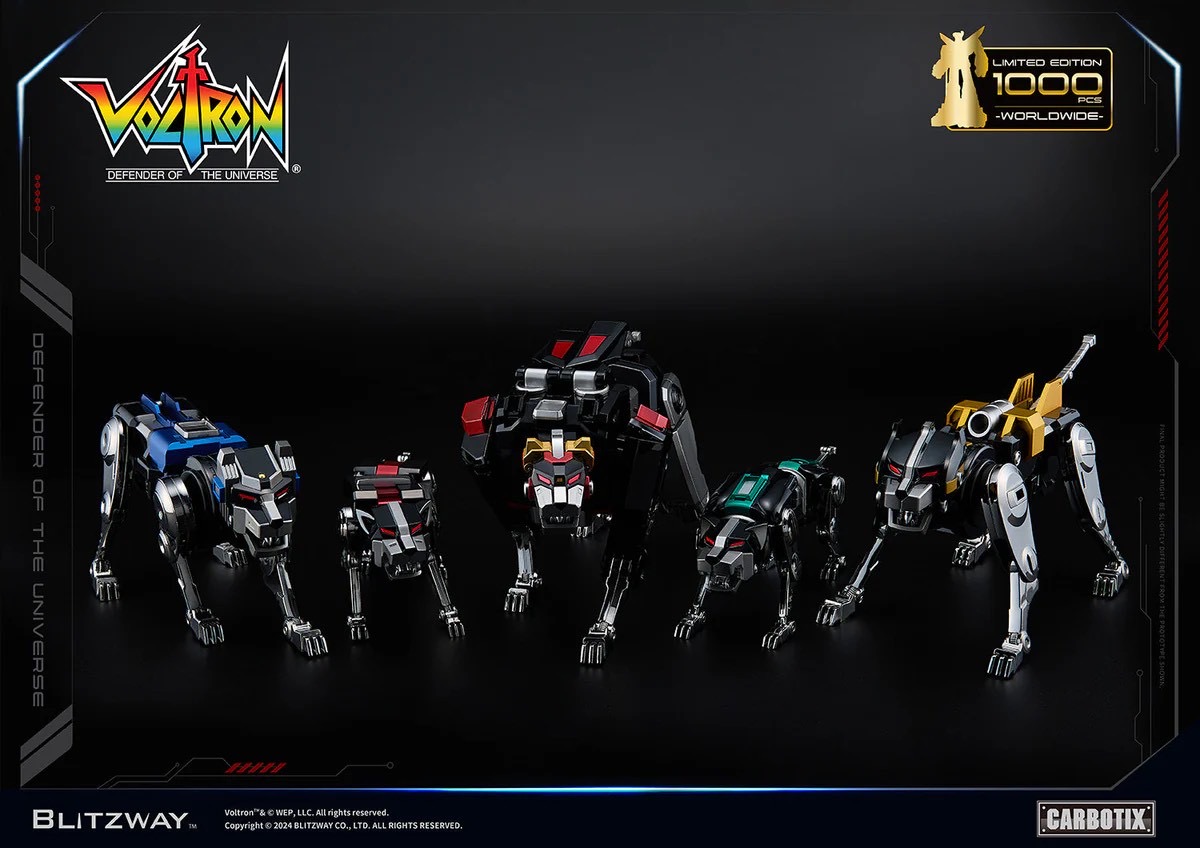 หุ่นยนต์ CARBOTIX - *Limited 1,000 pcs Worldwide* Carbotix Black Voltron & Base Complete Set by Blitzway (หุ่น+ฐาน+อาวุธเสริม) (มีกล่องน้ำตาล)
