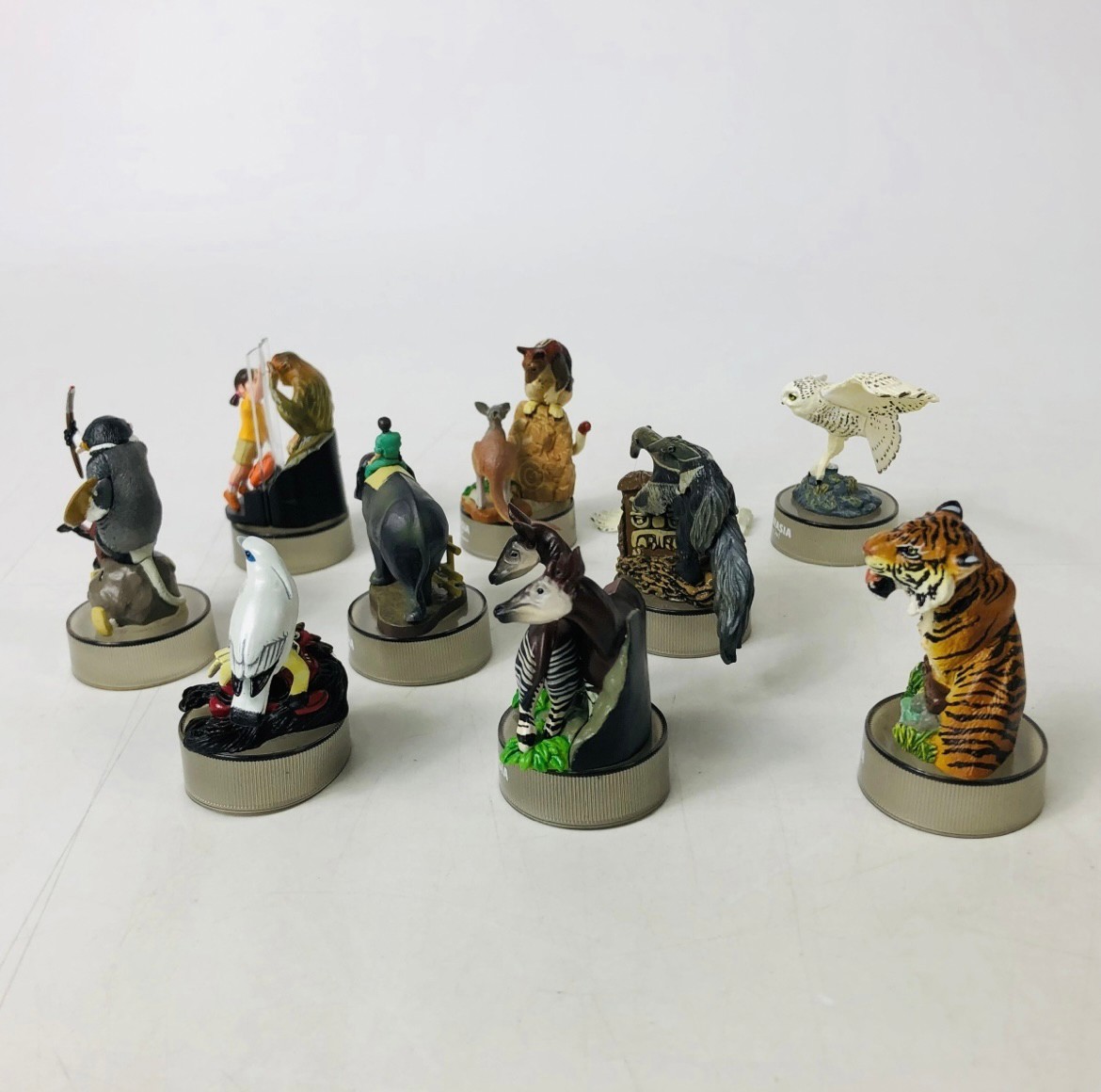 งานฝา กาชาปอง Yokohama Zoo Zoorasia Lunch Jungle Cracker Bottle Cap Trading Figure Collection by Kaiyodo (Set of 9)