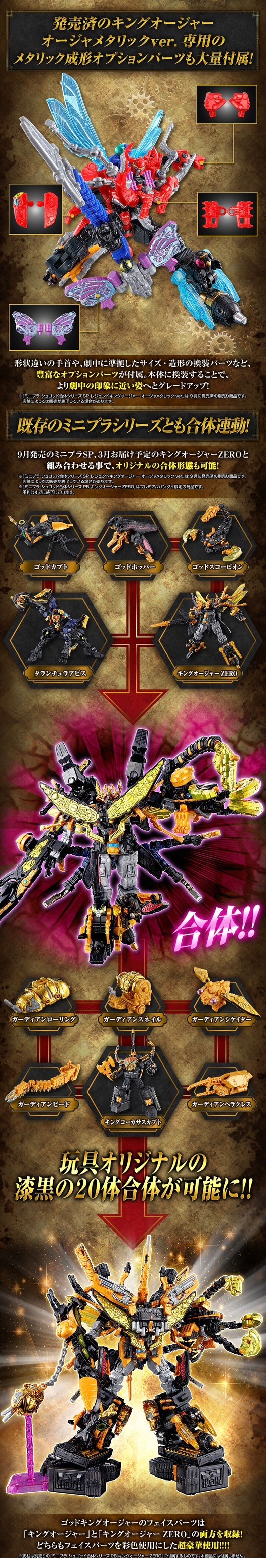 PRE-ORDER : Mini Pla PB Tarantula Abyss & King Caucasus Kabuto Ohger Metallic Ver. & Guardian Weapons