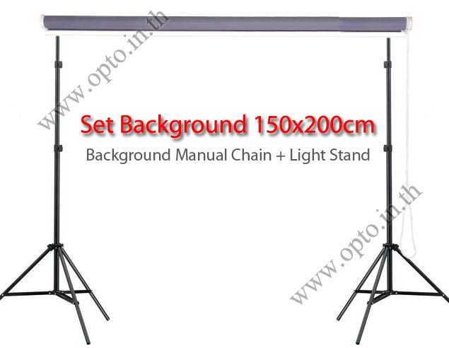 ฉากผ้าแบบตั้งพื้นสีเทาดำ 150x200cm. มาพร้อมขาตั้งกับพื้น204cm.+ขายึด+โซ่ม้วนผ้า(ชุดถ่ายรูปติดบัตร)
