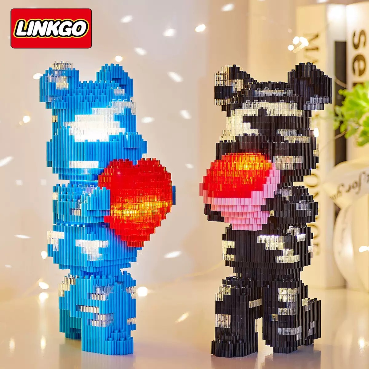Linkgo 68461-68482 Bearbrick มีไฟ