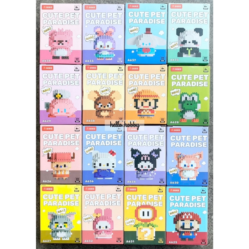 ตัวต่อนาโน Size M -Super Hit ❤️ Cute Cartoon Block รวมตัวต่อคลาสิคฮิตตลอดกาล Sanrio Tom Jerry Mario One Piece