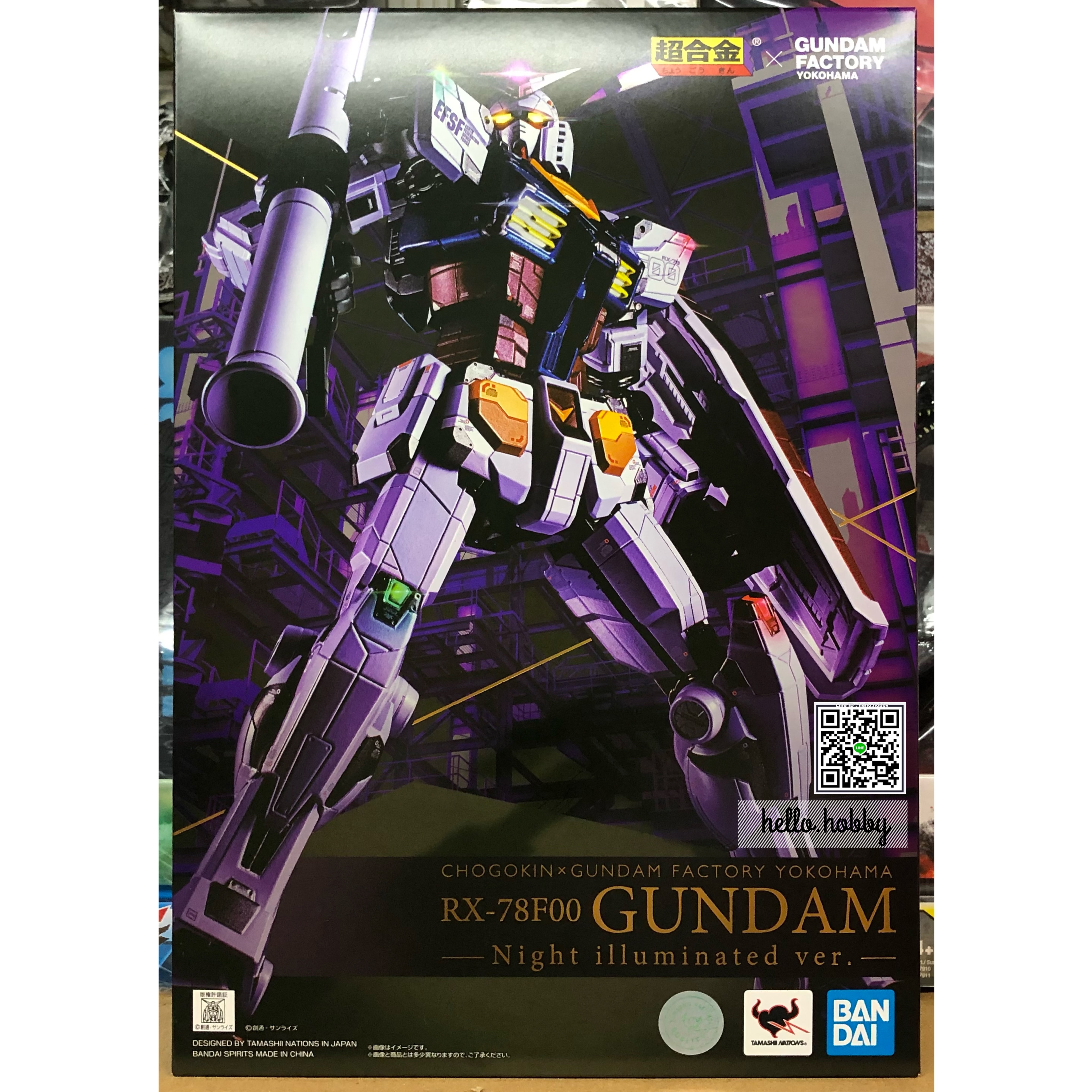 หุ่นเหล็ก Gundam - Chogokin X GUNDAM FACTORY YOKOHAMA RX-78F00 GUNDAM -Night illuminated ver.- by Premium Bandai (Lot JP มีกล่องน้ำตาล