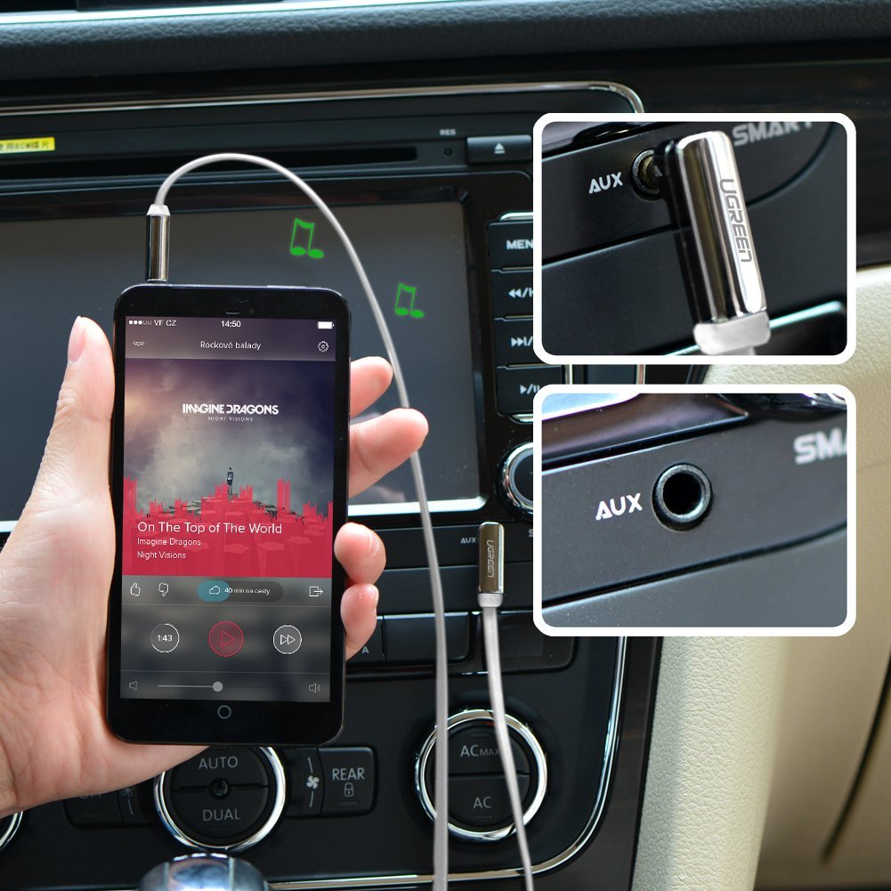 ugreen สาย aux คุณภาพดีสีขาว ความยาว 50,100,150ซม.