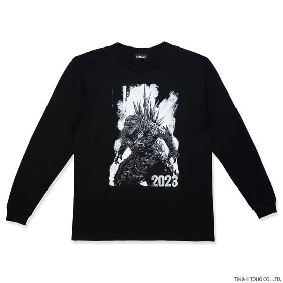 PRE-ORDER : Godzilla Monochrome Design Long Sleeve T-shirt