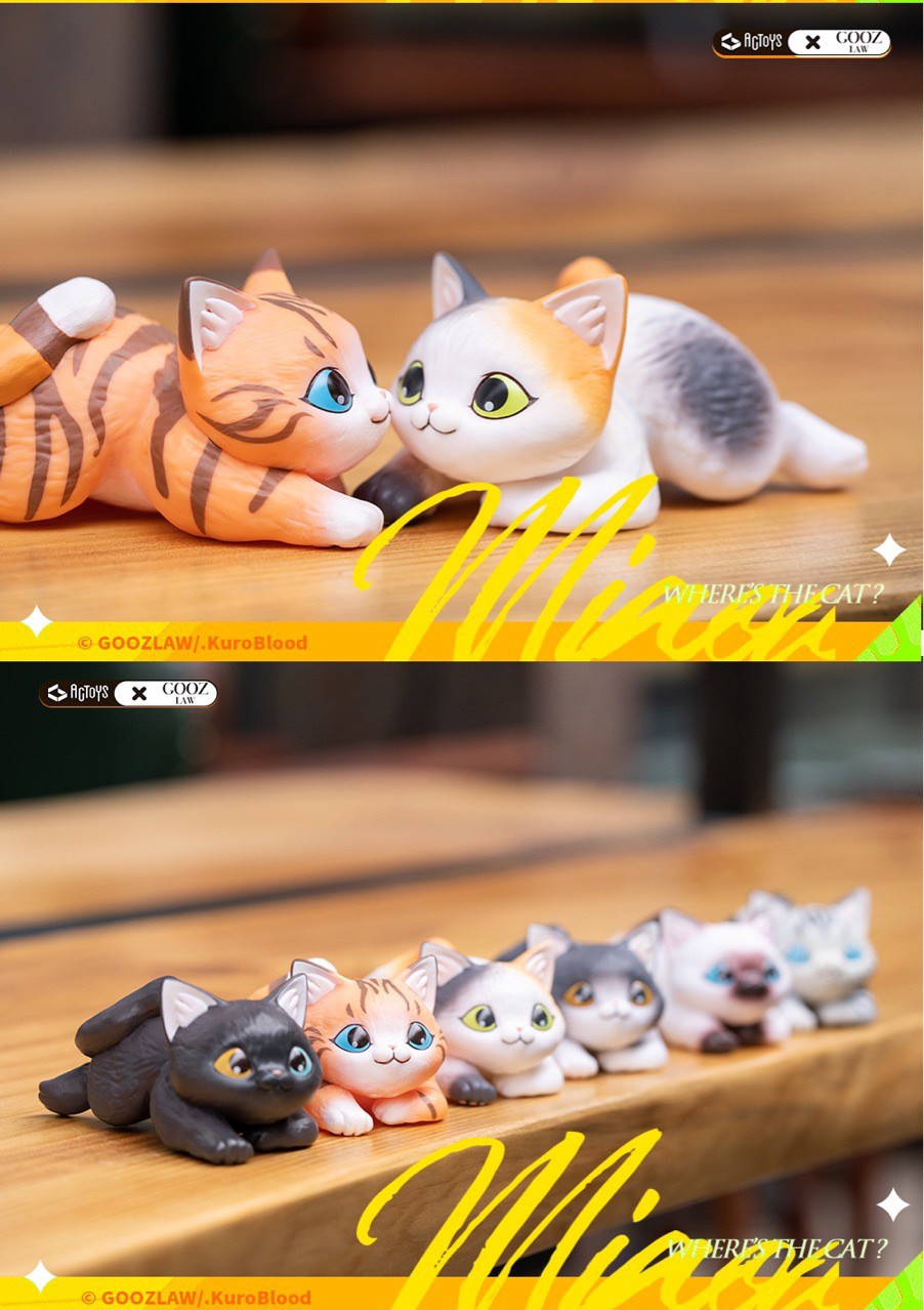 Blind Box ชุดน้องแมวนอน ได้1ตัว - Where’s The Miaow First Note Cat by Actoys (Set of 6 + 1secret)