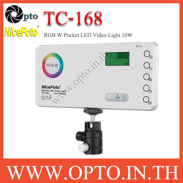 TC-168 Nicefoto Full Color 2800K-9900K Video RGB LED For Camera Studio and Mobile Phone ไฟต่อเนื่อง