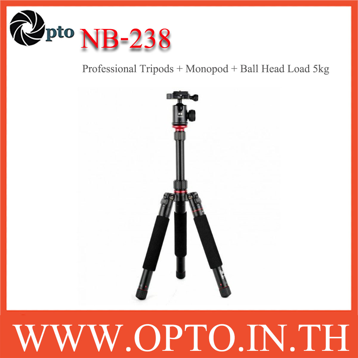 NB-238 Professional Tripods + Monopod + Ball Head Load 5kg. ขาตั้งกล้อง+โมโนพอด