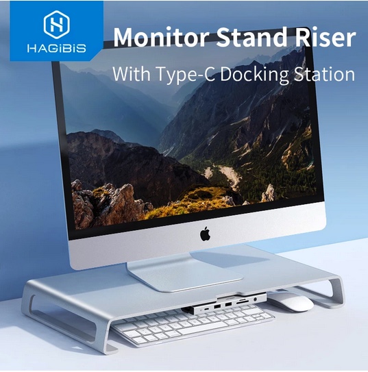 พร้อมส่งจาก กทม Hagibis Mac iMac Display Stand Alluminum High grade with USB type c docking station
