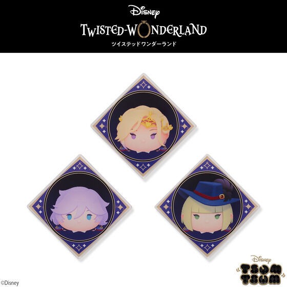 PRE-ORDER : Hapikuro! Disney Twisted Wonderland Tsum Tsum Acrylic Badge (Random)