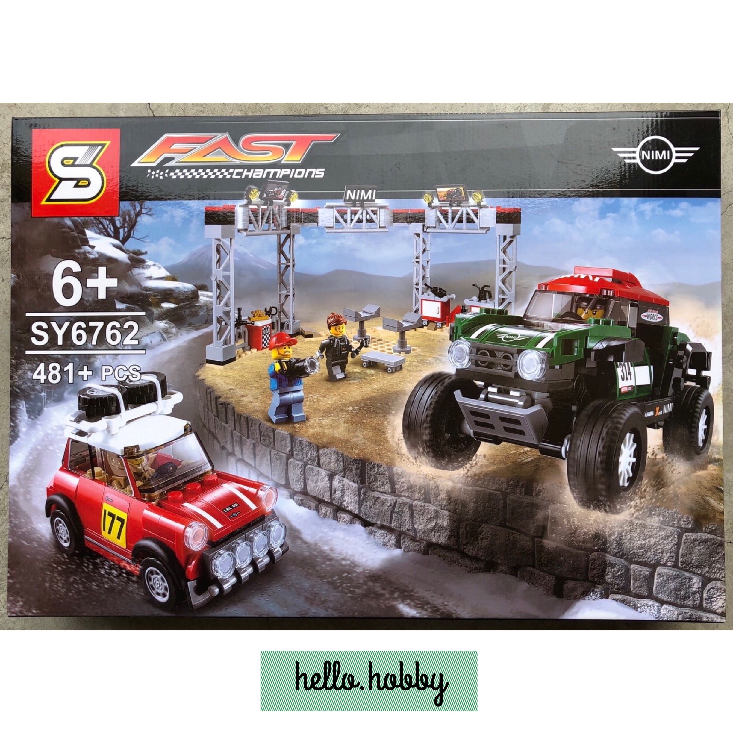 SY 6762 Speed Champions 1967 Mini Cooper S Rally and 2018 MINI John Cooper Works Buggy 481pcs