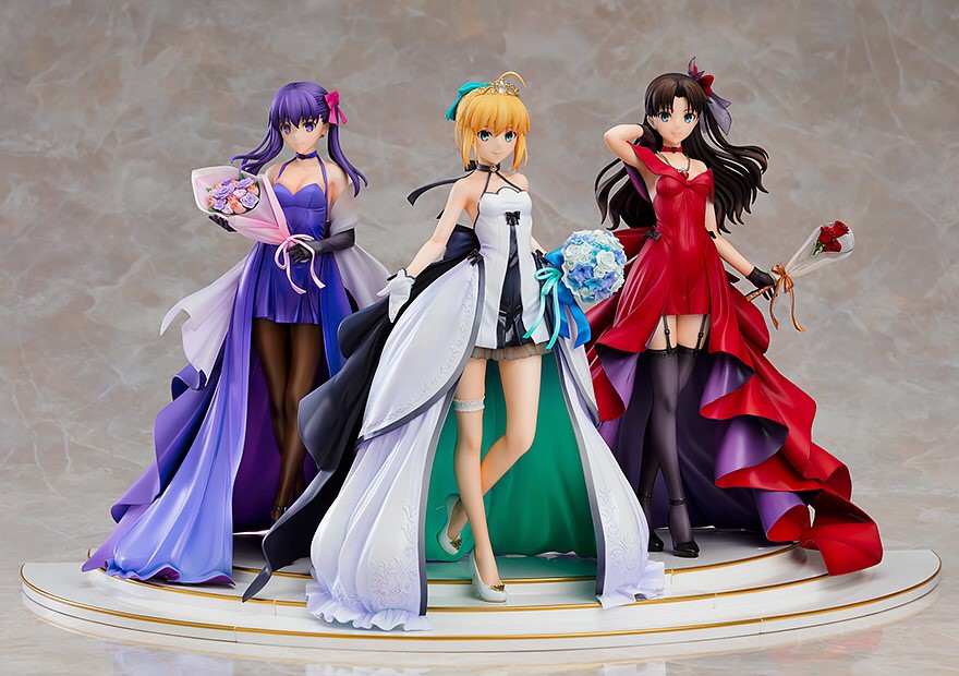Pre-order : Saber, Rin Tohsaka and Sakura Matou ~15th Celebration Dress Ver.~ Premium Box by Good Smile Company