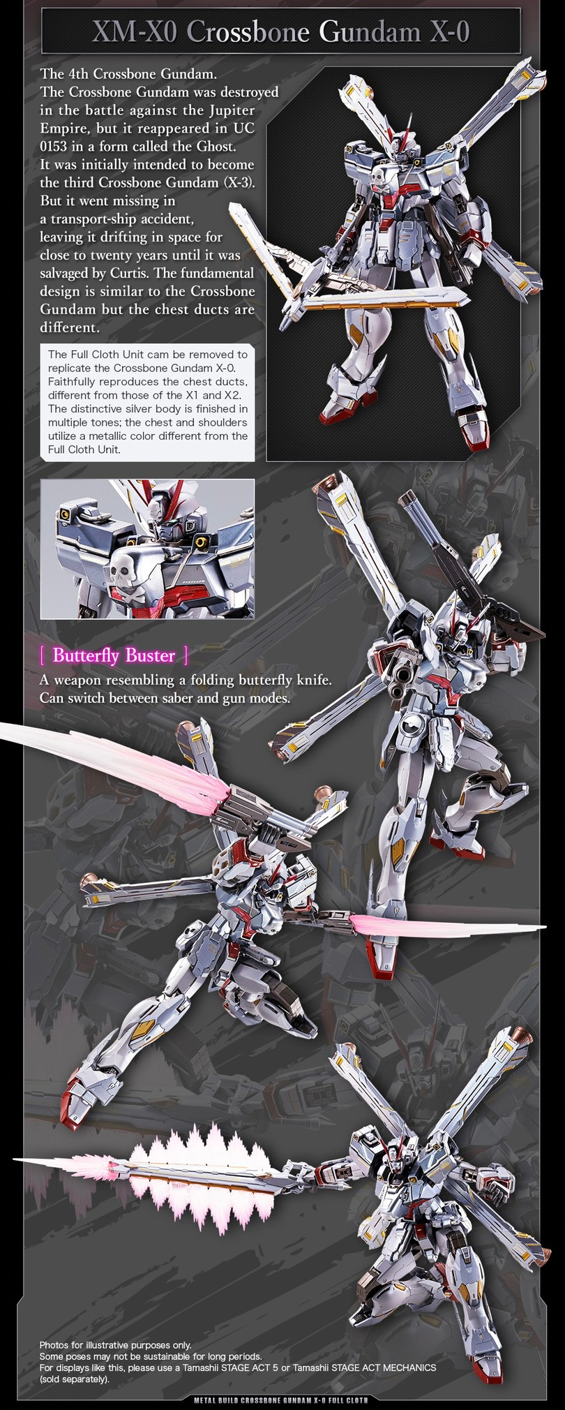 Gundam - METAL BUILD Crossbone Gundam X-0 Full Cloth by Premium Bandai (Lot JP มีกล่องน้ำตาล)