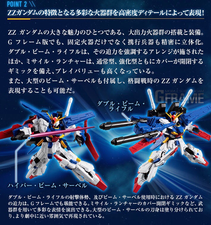 PRE-ORDER : MOBILE SUIT GUNDAM G FRAME ZZ GUNDAM / ENHANCED ZZ GUNDAM