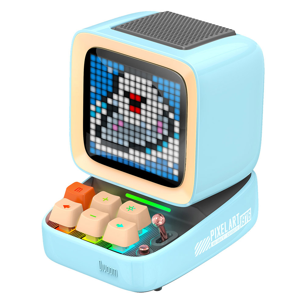 Divoom Ditoo Pro ลำโพง Bluetooth Pixel Art Mechanical Button สีฟ้า Blue