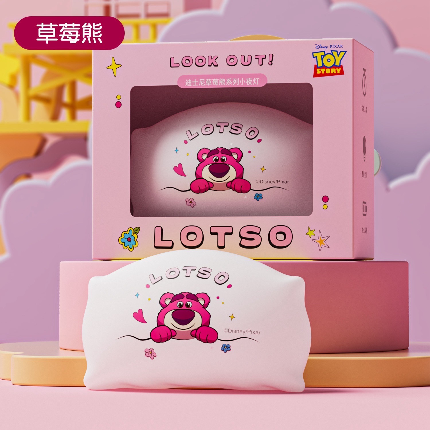 โคมไฟ ลิขสิทธิ์แท้ - Disney - Lotso & Stitch Pillow-Patting Night Light Series LED Lamp