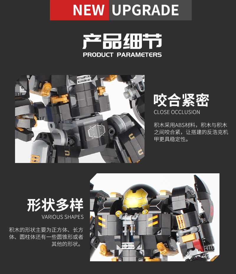 Jisi 7142 Iron Man The Hulkbuster: Ultron Edition 1697pcs