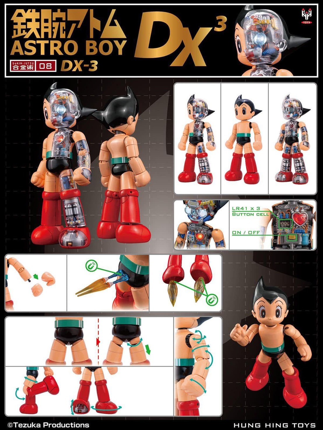 Pre-order : Gokin-Jutsu Astro Boy Mechanical Clear Ver. DX 3.0 Alloy Action Figure by Hung Hing Toys
