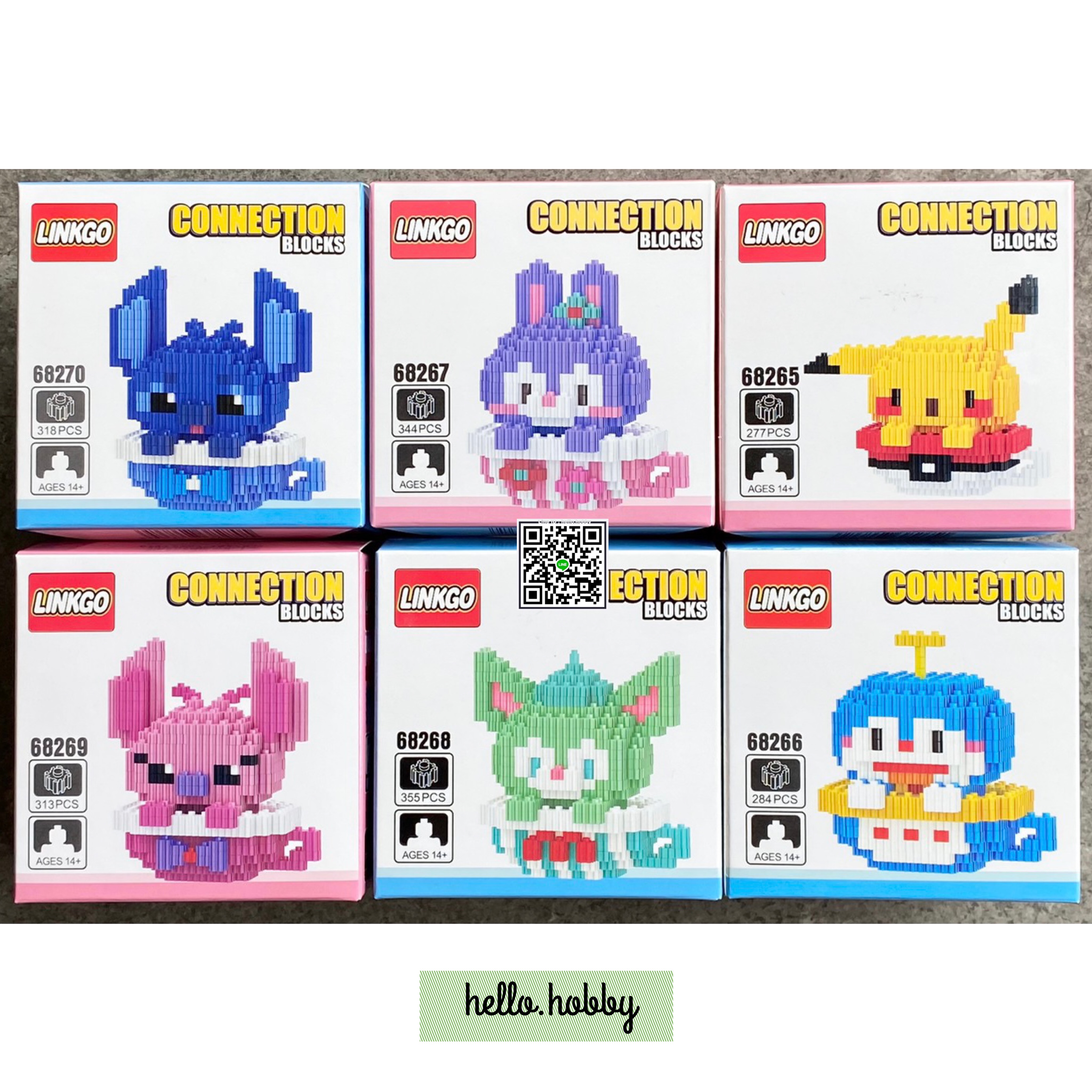 Linkgo 68265-68270 Coffe Cup Set Pikachu / Doraemon / Duffy / Stitch