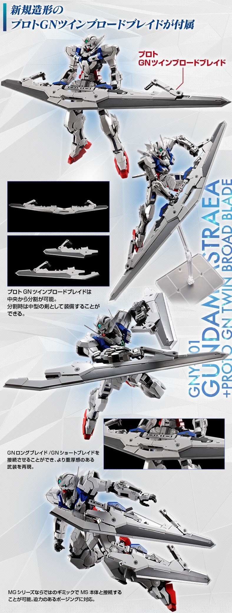 PRE-ORDER : MG 1/100 GUNDAM ASTRAEA + PROTO GN TWIN BROAD BLADE Plastic Model