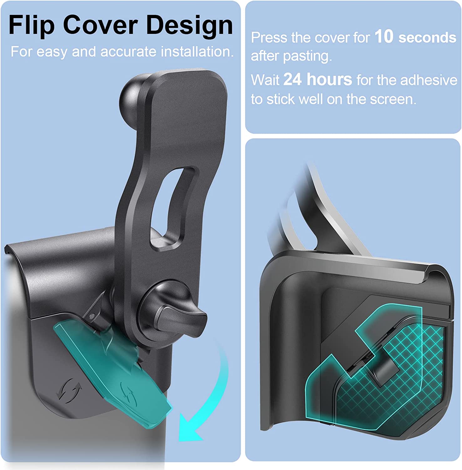 OQTIQ Wireless Car Mount Charger for Tesla Model 3 / Y Magnetic Phone Holder Fast Charging Cooling Fan Magnet Charger Compatible with Mag Safe Cases, for iPhone 14 13 12 Series (with QC 3.0 Adapter)