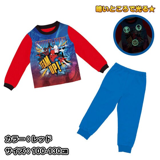 PRE-ORDER : Spider-Man Glowing Brushed Pajamas (Transparent Glow in the Dark) 22AW