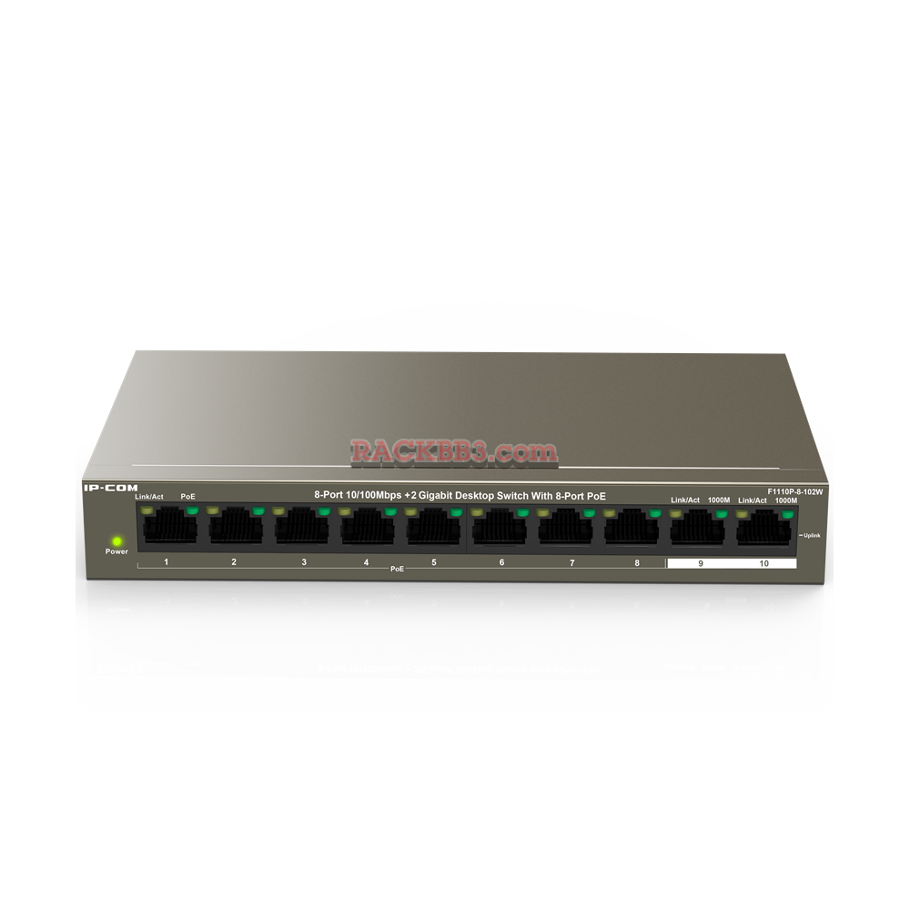 F1110P-8-102W 8-Port10/100Mbps+2 Gigabit Desktop Switch With 8-Port PoE