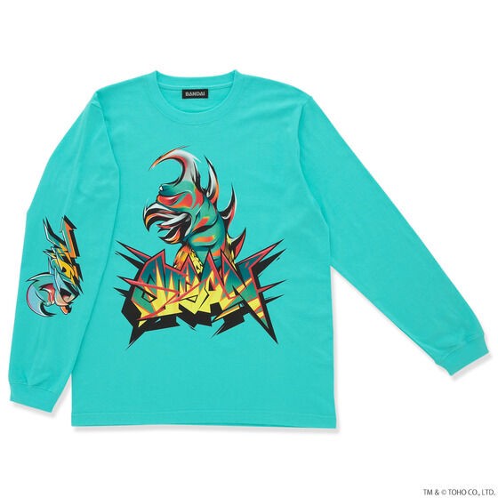 PRE-ORDER : Godzilla Gigan Illustration Long T-shirt B Type Black / Blue