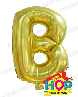 ลูกโป่งฟอยส์ตัวอักษร B ขนาด 40 นิ้ว สีทอง