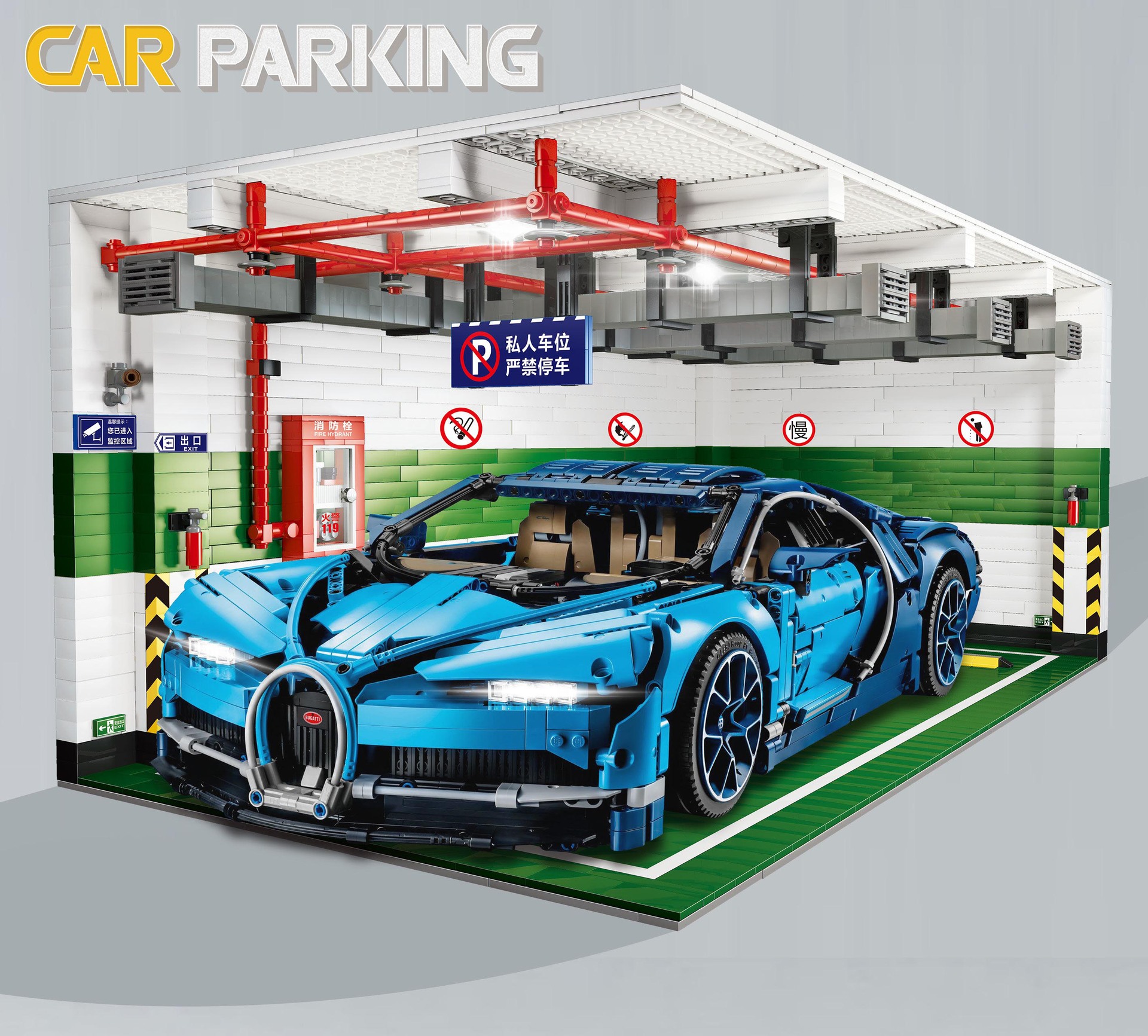 90009 Car Parking 2436pcs (มีไฟ)