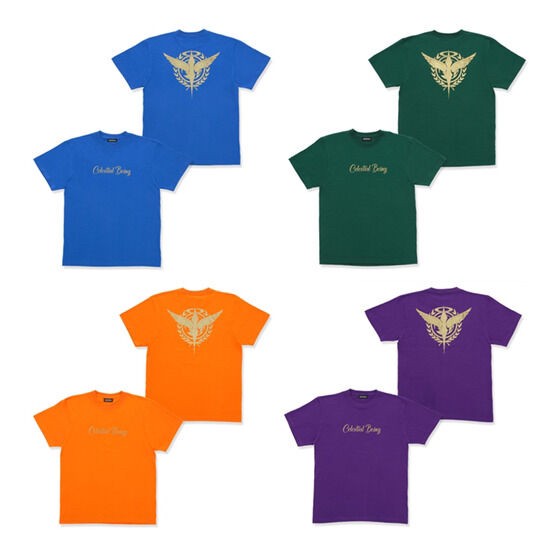 PRE-ORDER : Mobile Suit Gundam 00 Celestial Being Mark Gold Print T-shirt