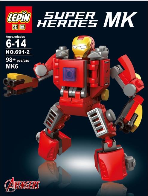 Lepin 691 1-6 Super Heroes Iron Man 6 in 1