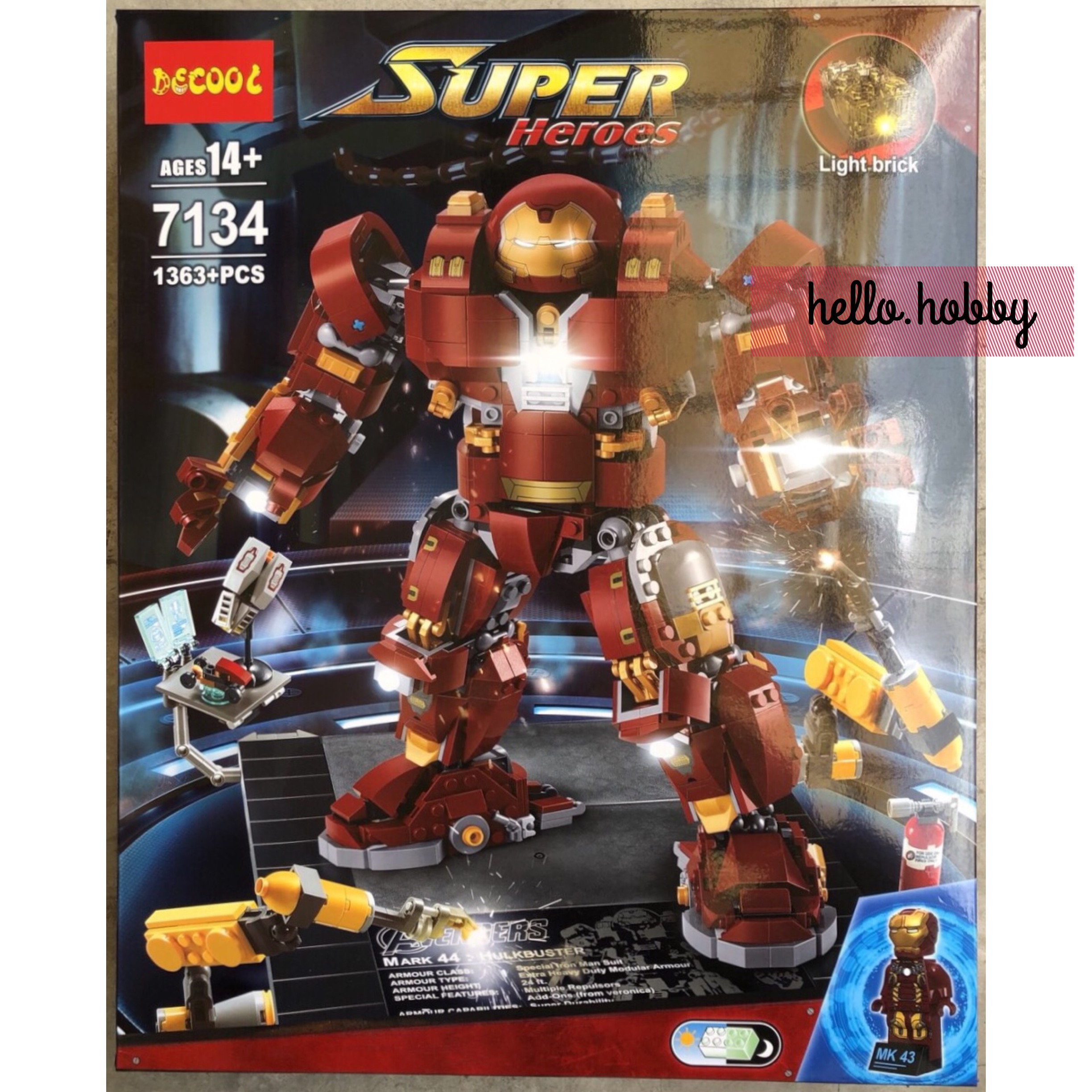 Decool 7134 Ironman Hulk Buster 1363pcs