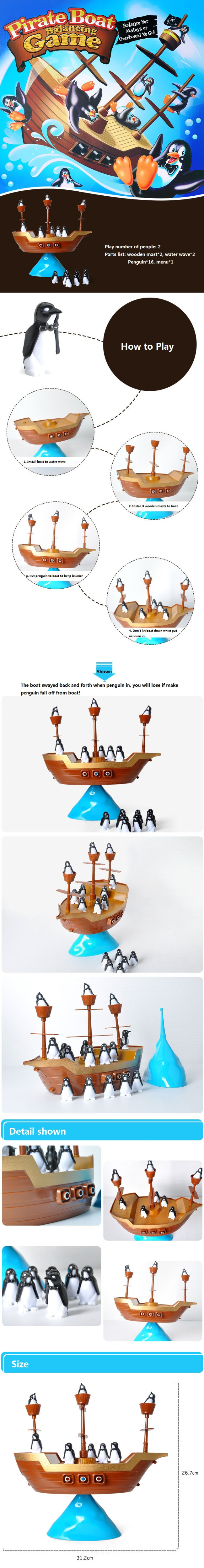 Boat Pirate penguin Balancing Game