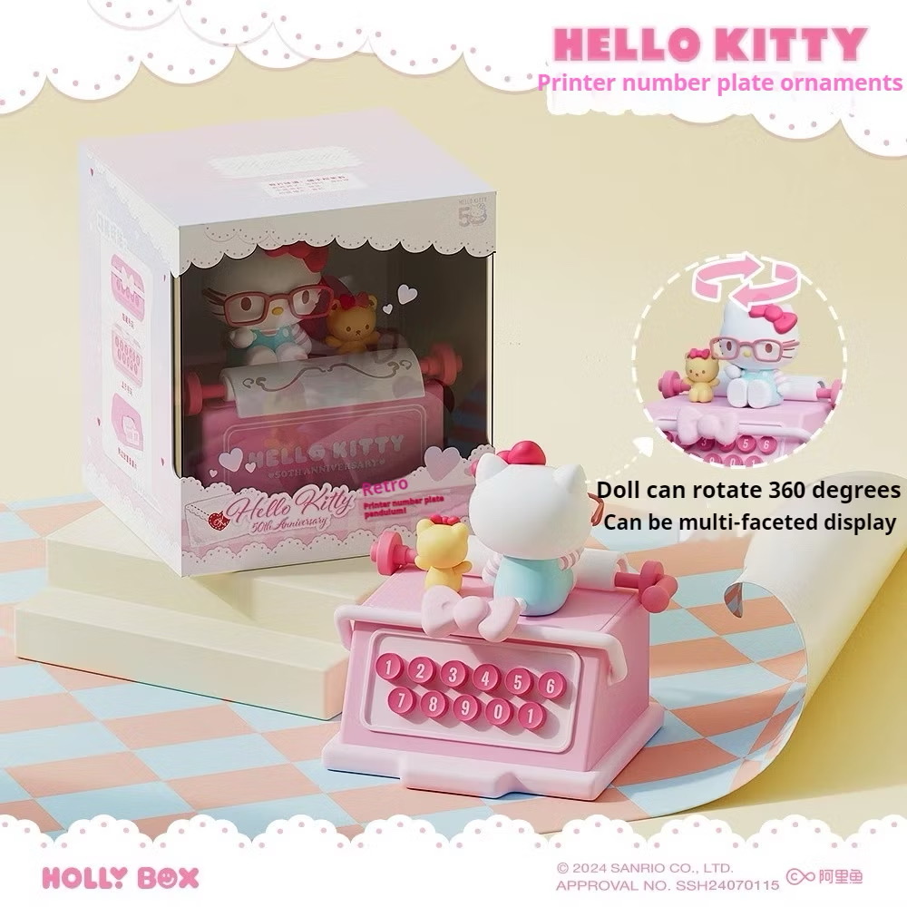 น้ำหอมติดรถ Sanrio - Hello Kitty 50th Anniversary Car Aromatherapy Printer Parking Number Plate by Holy Box