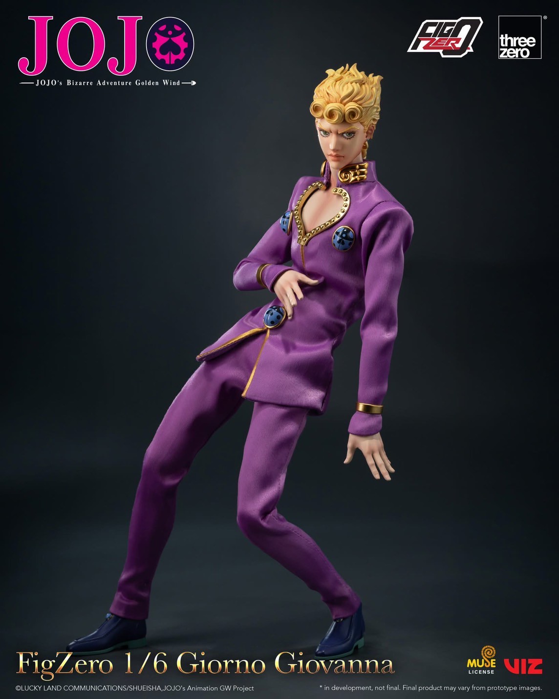 Pre-order : JOJO’s Bizarre Adventure: Golden Wind FigZero Giorno Giovanna 1/6 Scale Figure by Threezero