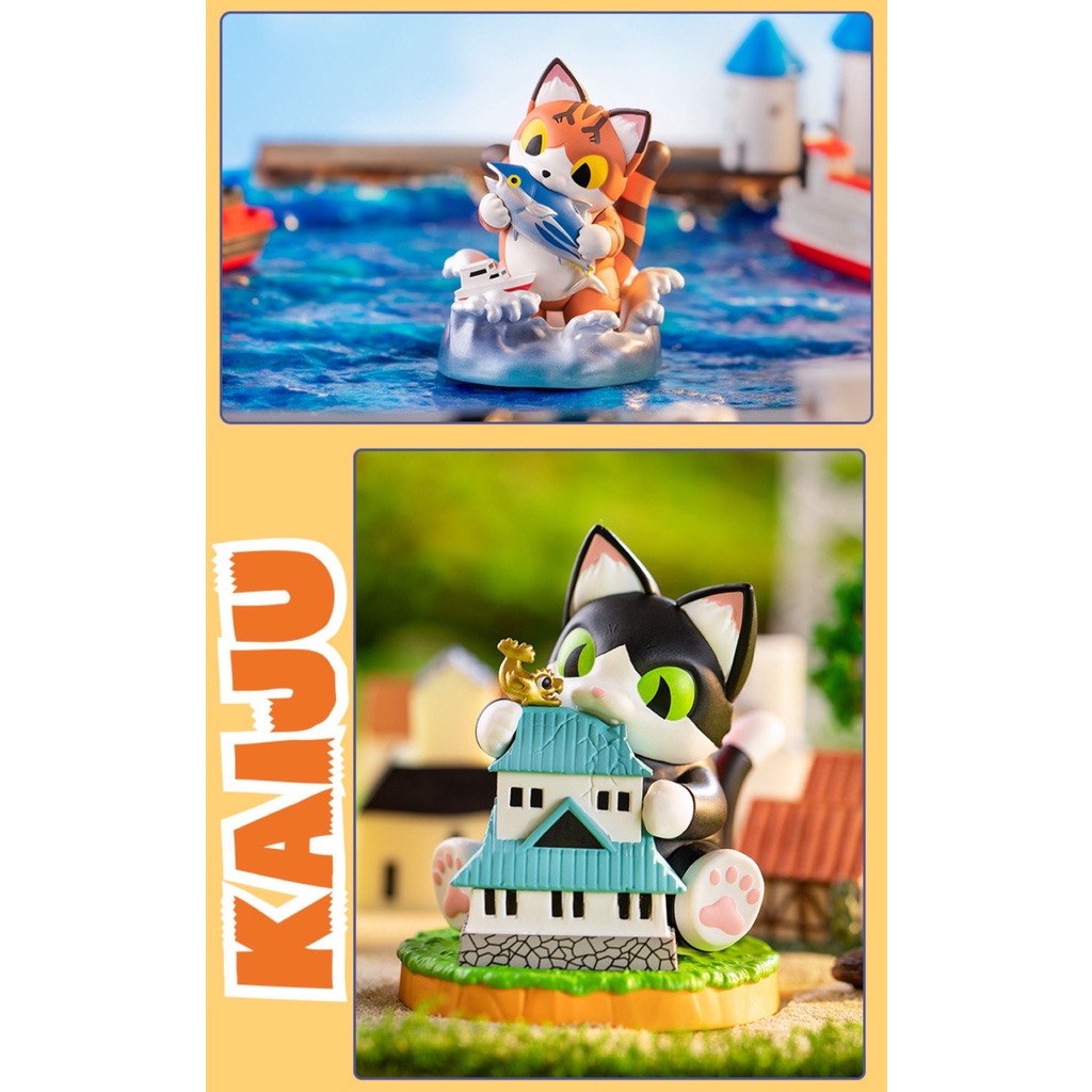 Blind Box ชุดน้องแมวก็อตซิลล่า ได้1ตัว - Kaiju Negora Godzilla Cat by Pop Mart (Set of 12 + 1secret)